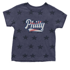 Philly Baseball Stitching Infant One-Piece Romper Bodysuit Or Toddler T-shirt Navy Blue STAR