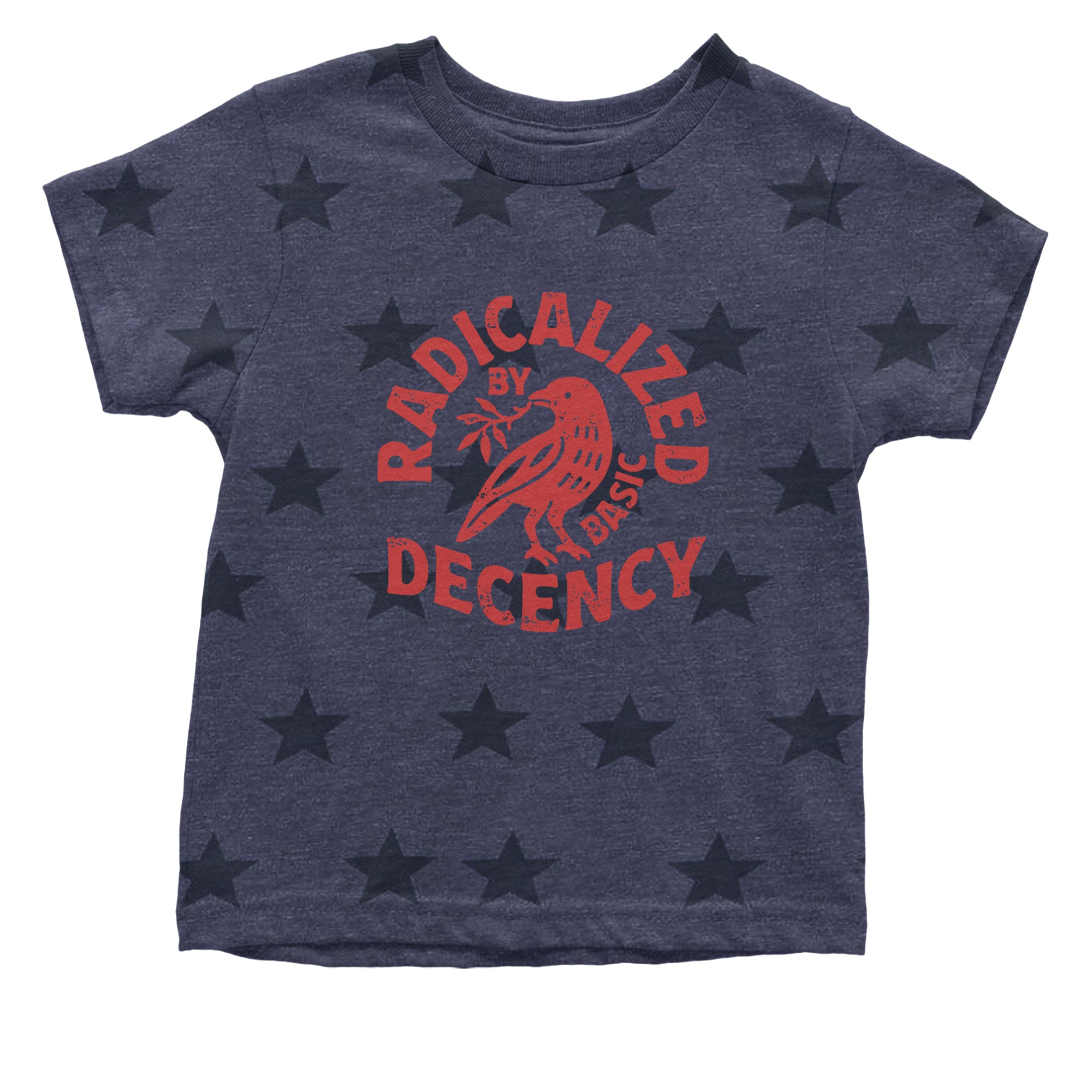 Radicalized by Basic Decency Dove Protest Statement Infant One-Piece Romper Bodysuit Or Toddler T-shirt Navy Blue STAR
