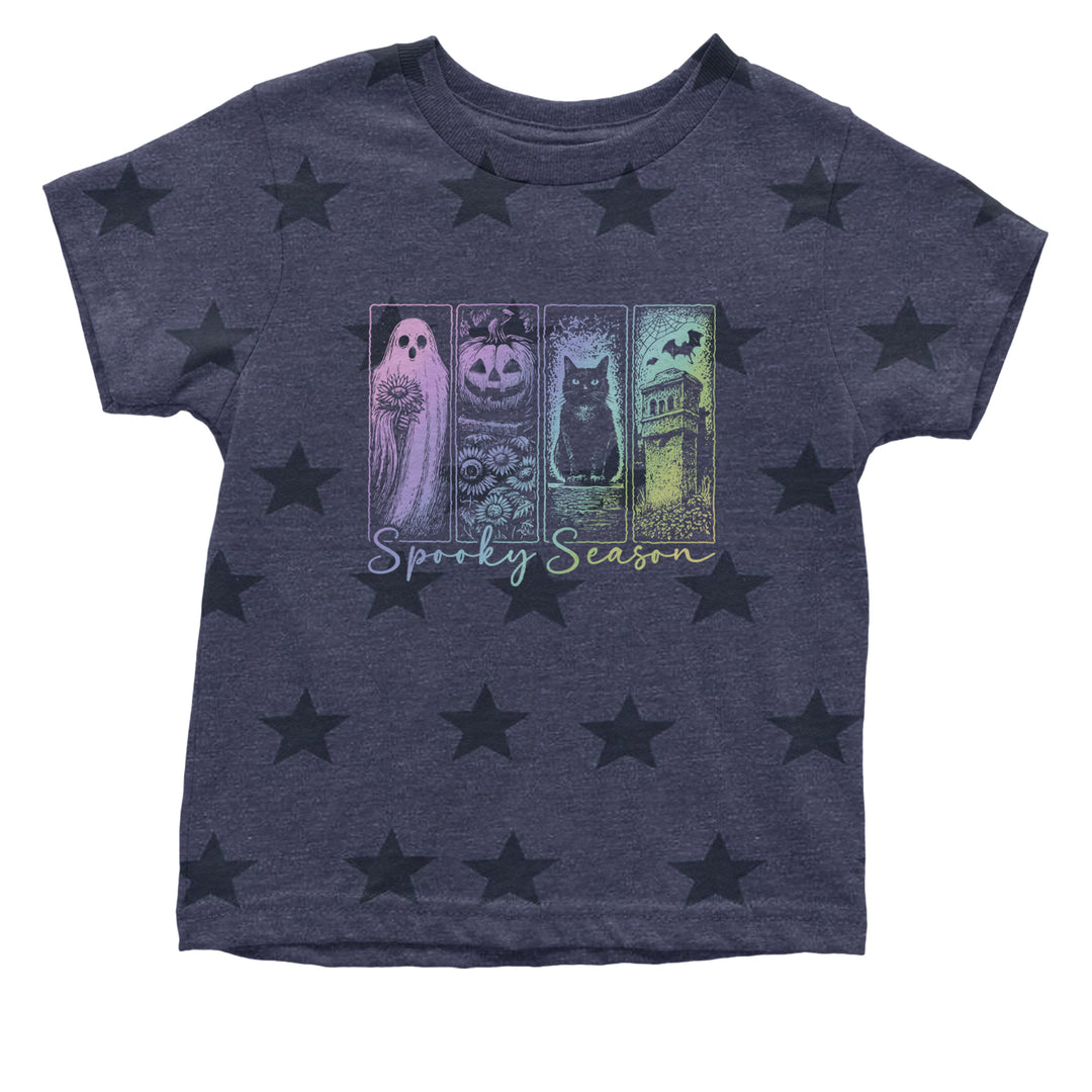 Spooky Season Cute Pastel Halloween Design Infant One-Piece Romper Bodysuit Or Toddler T-shirt Navy Blue STAR