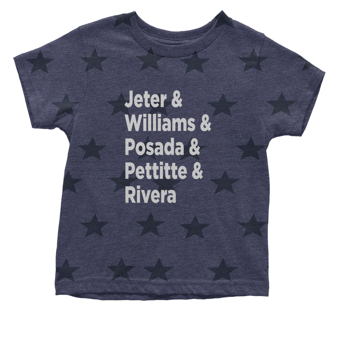 Jeter & Williams & Posada & Pettitte & Rivera Infant One-Piece Romper Bodysuit Or Toddler T-shirt Navy Blue STAR