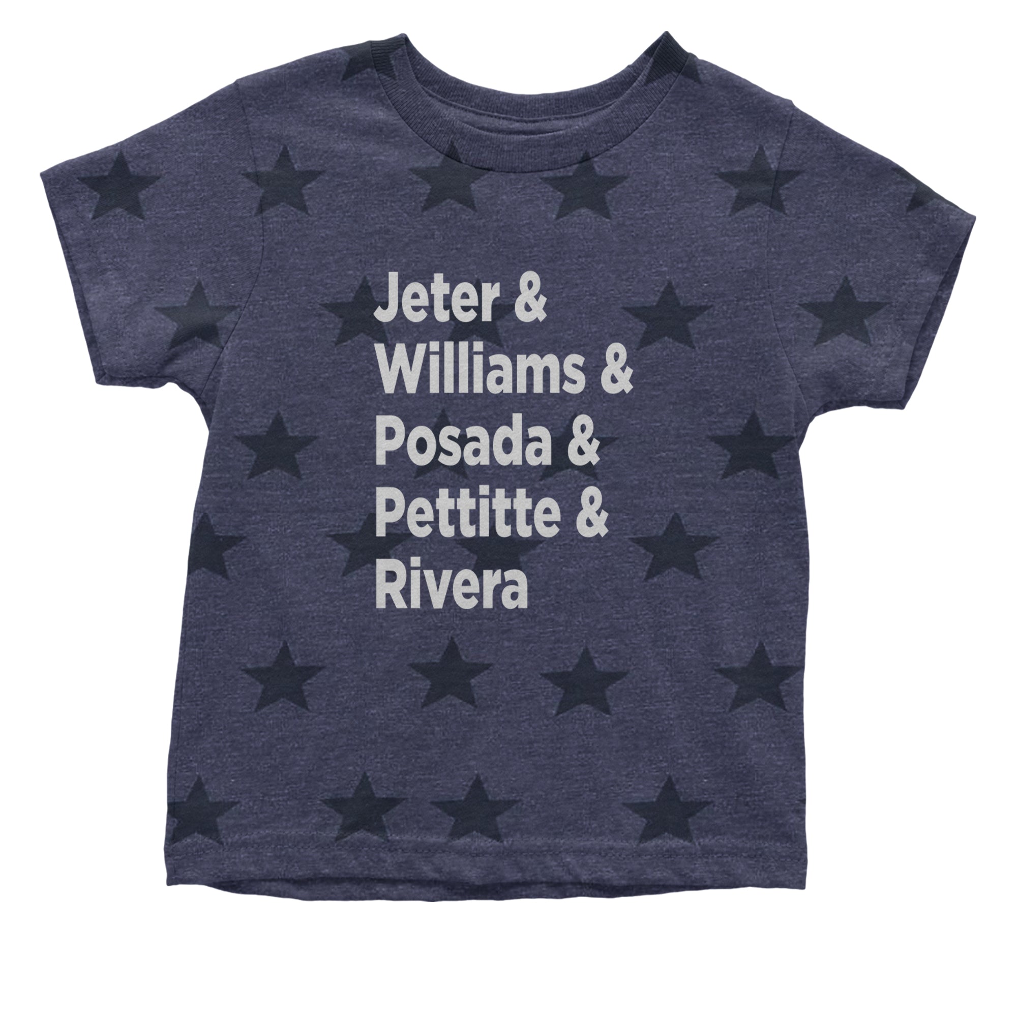 Jeter & Williams & Posada & Pettitte & Rivera Infant One-Piece Romper Bodysuit Or Toddler T-shirt Navy Blue STAR