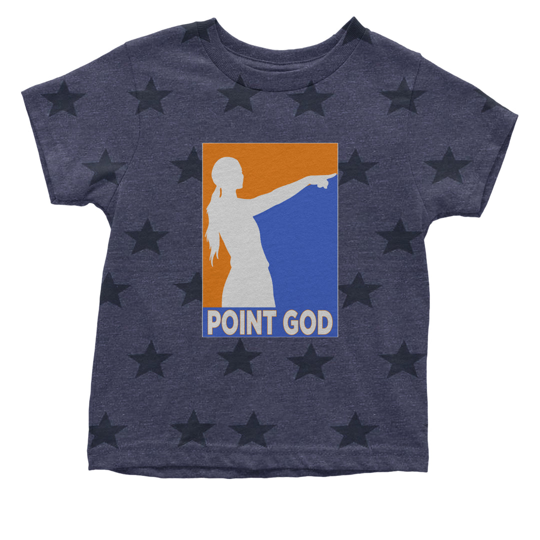 Point God Cunningham Basketball Pointing Meme  Infant One-Piece Romper Bodysuit Or Toddler T-shirt Navy Blue STAR