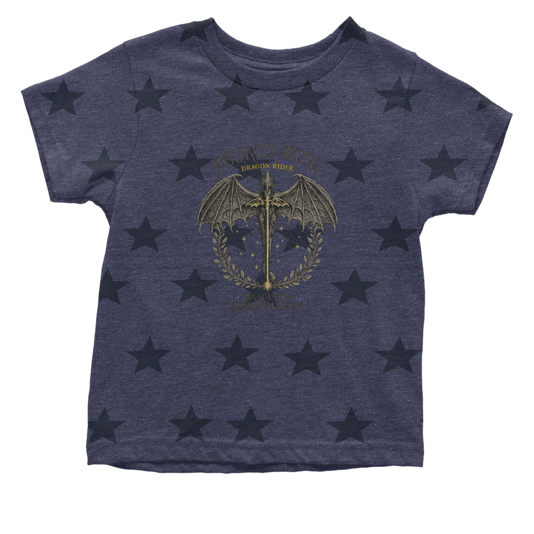 Fourth Wing Dragon Rider Vintage Basgiath War College Infant One-Piece Romper Bodysuit Or Toddler T-shirt Navy Blue STAR