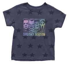 Spooky Season Horror Icons Halloween Infant One-Piece Romper Bodysuit Or Toddler T-shirt Navy Blue STAR