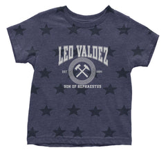 Leo Valdez Son of Hephaestus Forge Master Infant One-Piece Romper Bodysuit Or Toddler T-shirt Navy Blue STAR