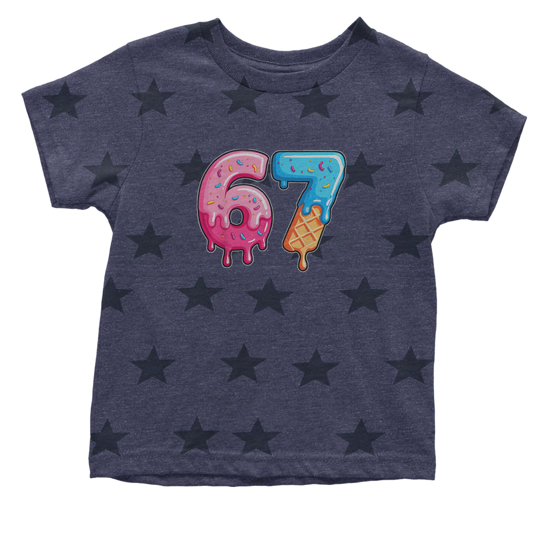 67 Dripping Ice Cream Donut Melt Infant One-Piece Romper Bodysuit Or Toddler T-shirt Navy Blue STAR