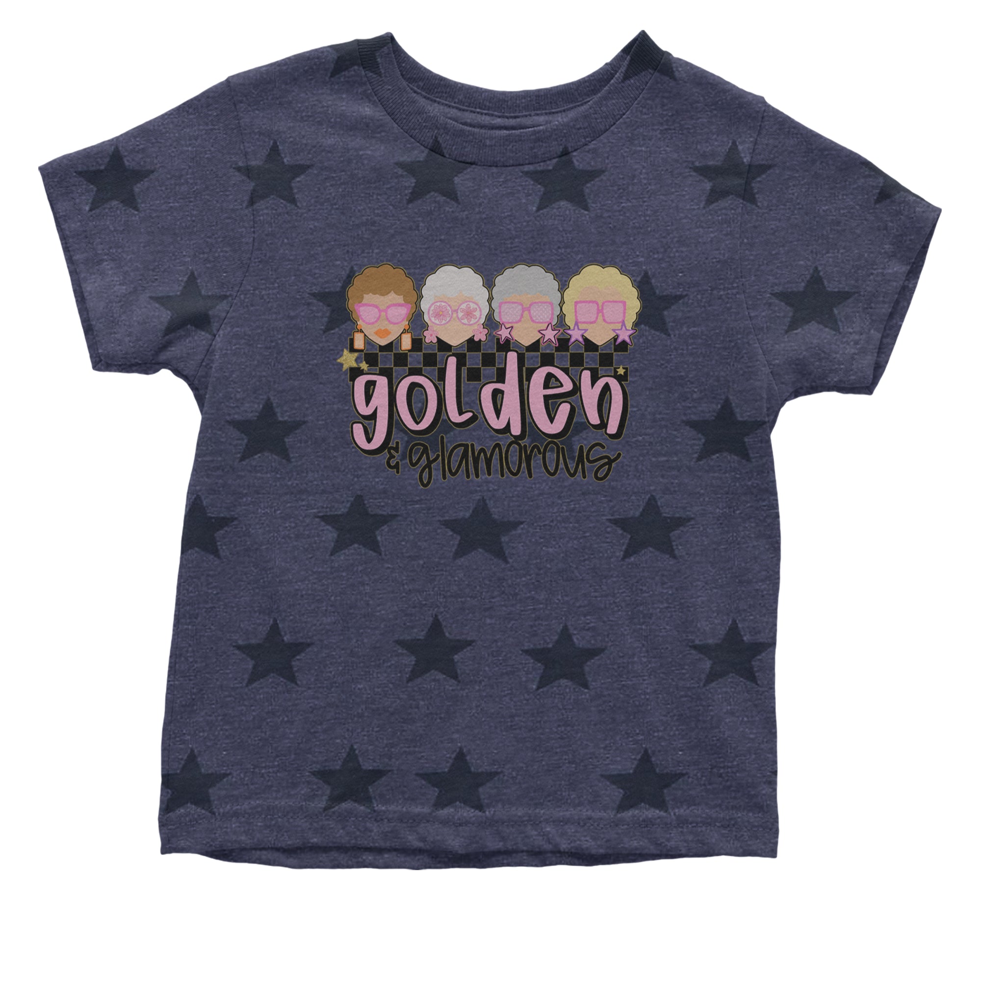 Golden And Glamorous Golden Girls Infant One-Piece Romper Bodysuit Or Toddler T-shirt Navy Blue STAR