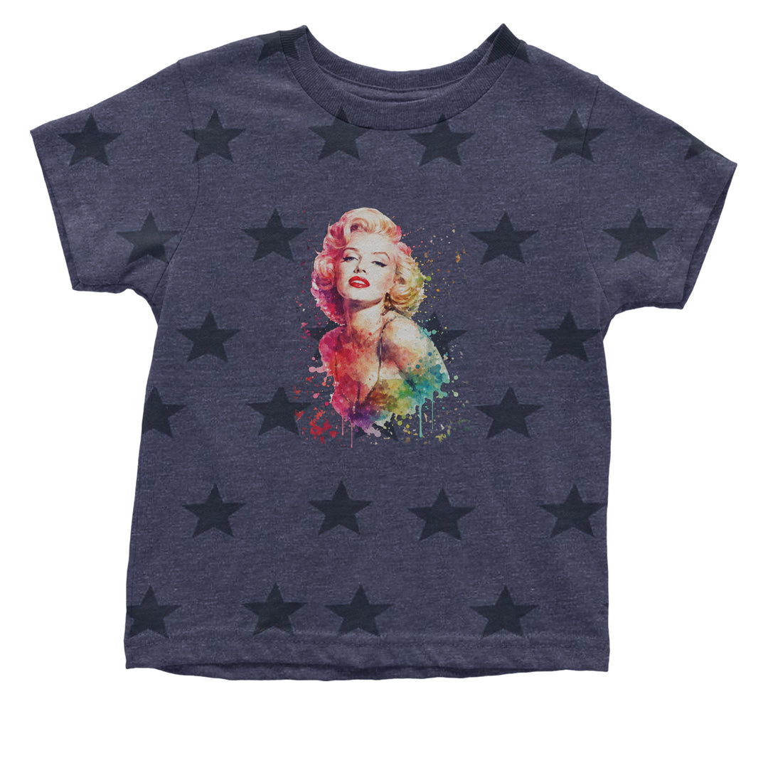 Mrs. Monroe Watercolors Bombshell Infant One-Piece Romper Bodysuit Or Toddler T-shirt Navy Blue STAR