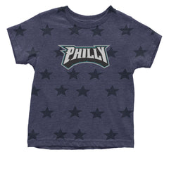 Philly Bold Block Throwback Infant One-Piece Romper Bodysuit Or Toddler T-shirt Navy Blue STAR