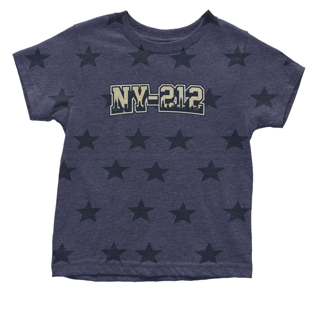 New York City 212 Area Code Skyline  Infant One-Piece Romper Bodysuit Or Toddler T-shirt Navy Blue STAR