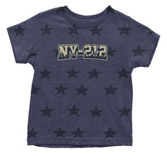 New York City 212 Area Code Skyline  Infant One-Piece Romper Bodysuit Or Toddler T-shirt Navy Blue STAR