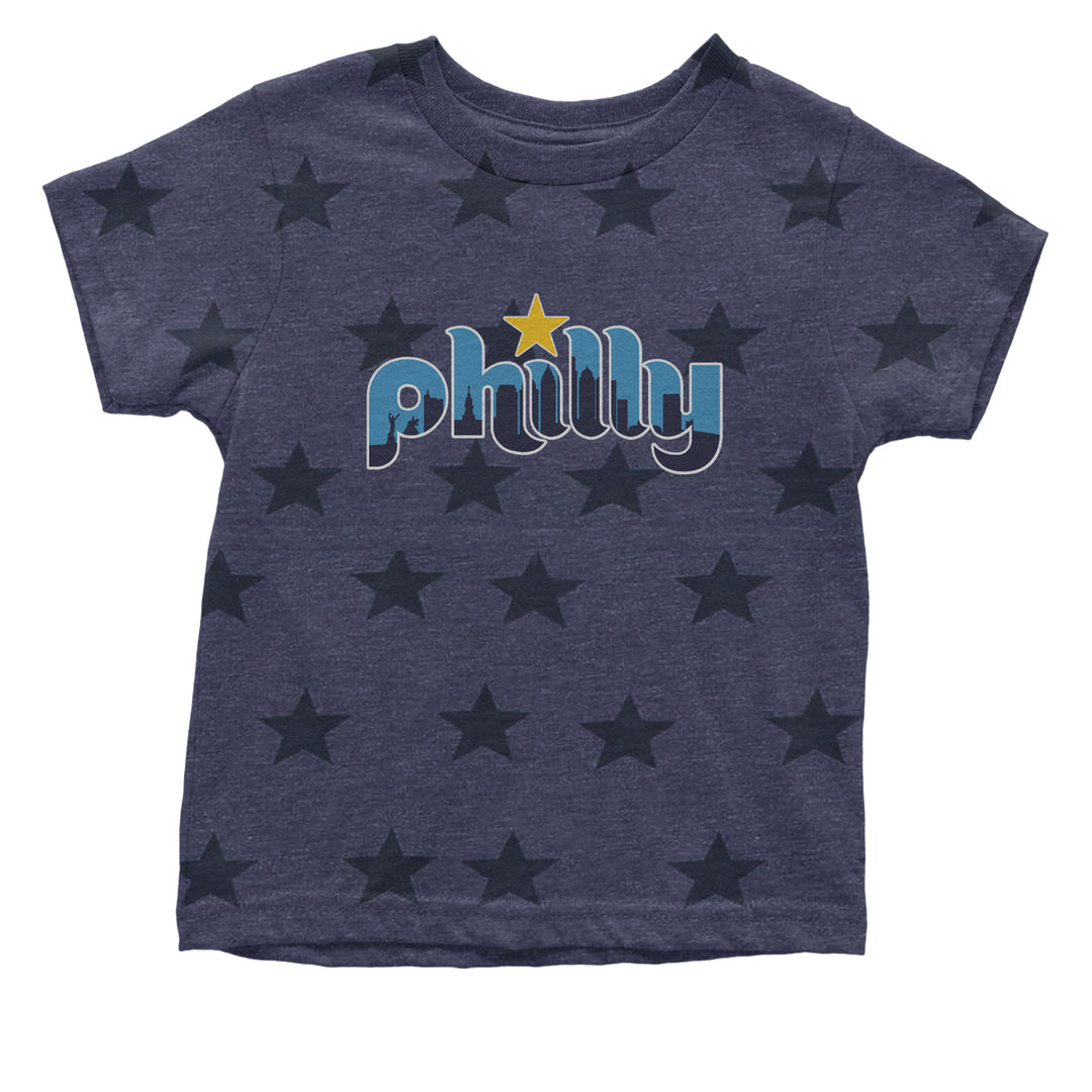 Skyline Philly Philadelphia Infant One-Piece Romper Bodysuit Or Toddler T-shirt Navy Blue STAR
