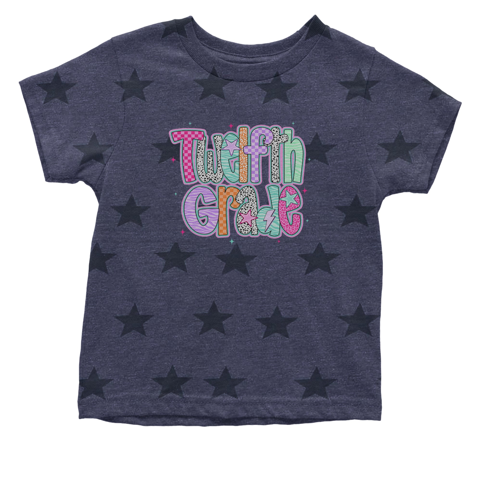 Senior Year Colorful Back to School Infant One-Piece Romper Bodysuit Or Toddler T-shirt Navy Blue STAR