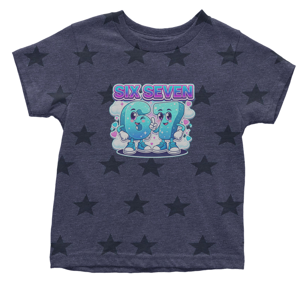 67 Six Seven Meme Kawaii Cloud Infant One-Piece Romper Bodysuit Or Toddler T-shirt Navy Blue STAR