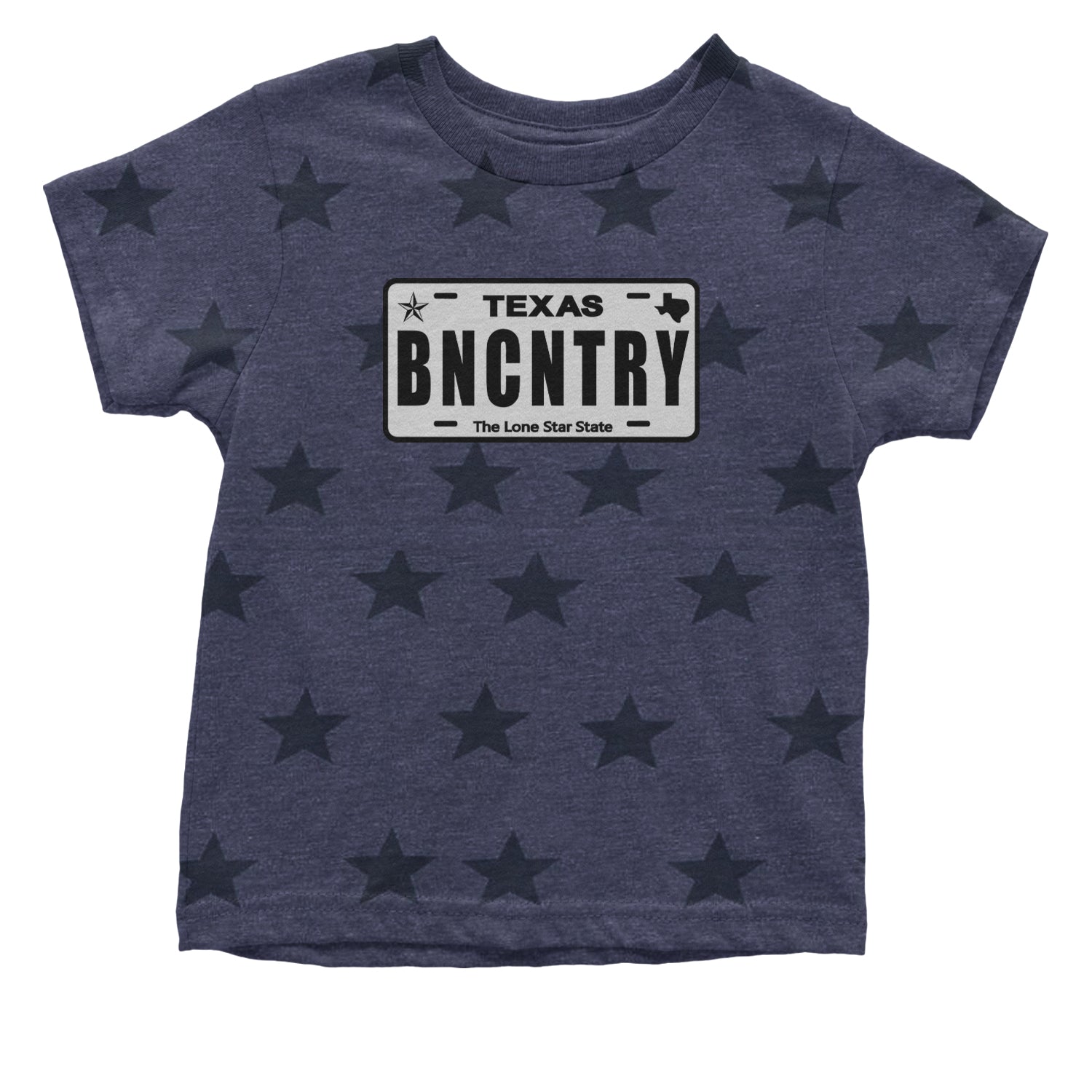 Texas License Plate BNCNTRY Infant One-Piece Romper Bodysuit Or Toddler T-shirt Navy Blue STAR