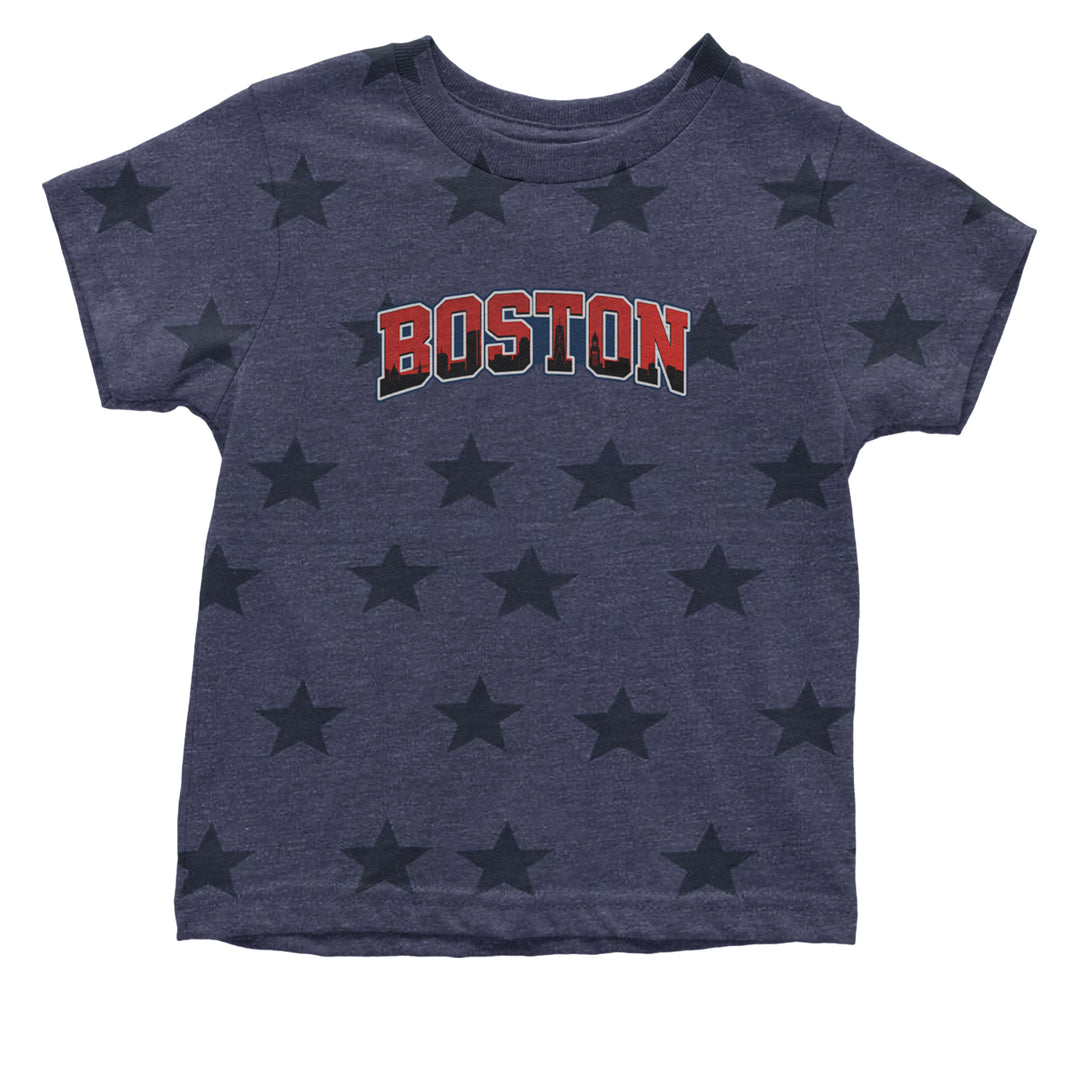 Boston City Pride Skyline Infant One-Piece Romper Bodysuit Or Toddler T-shirt Navy Blue STAR