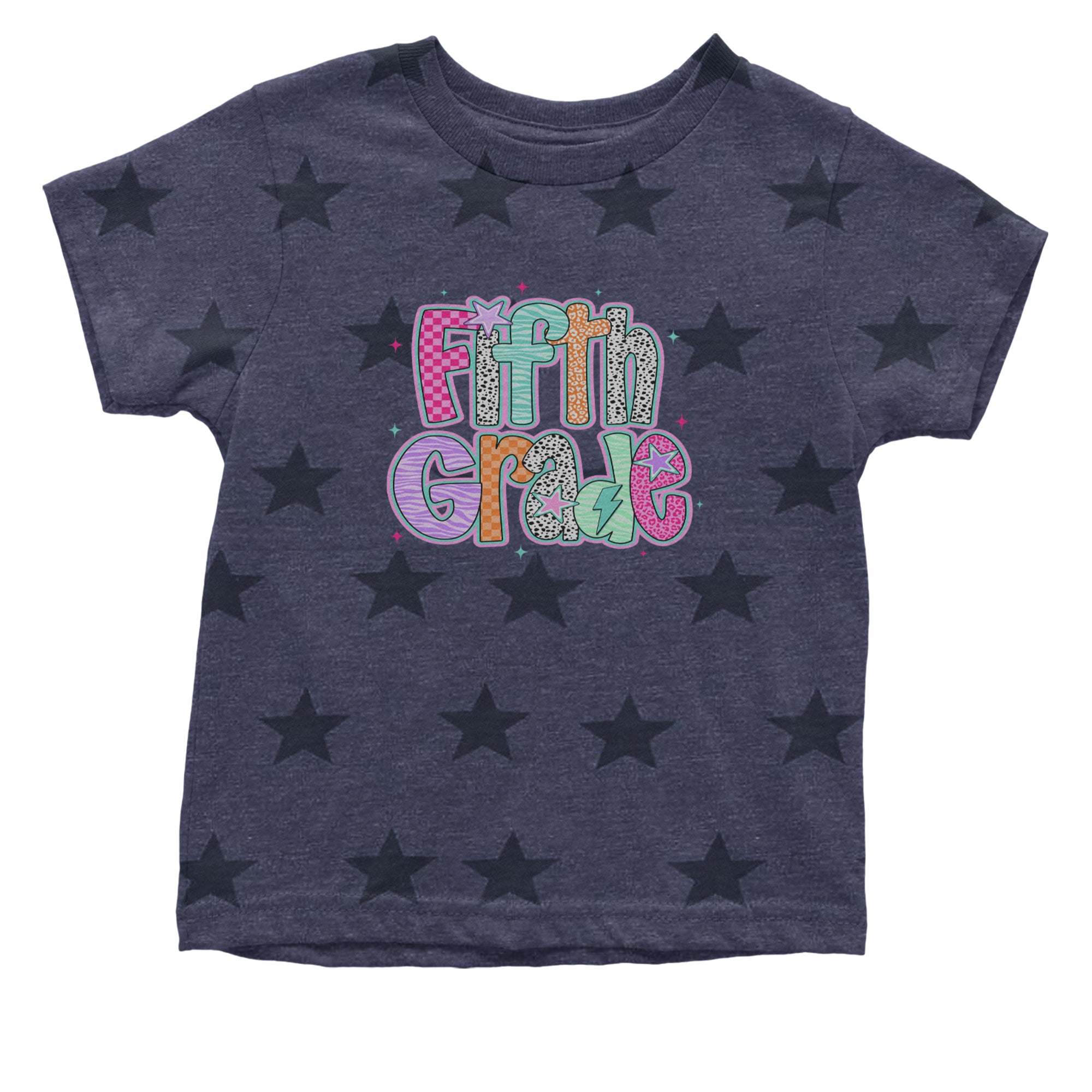 Fifth Grade Fly Colorful Back to School Infant One-Piece Romper Bodysuit Or Toddler T-shirt Navy Blue STAR