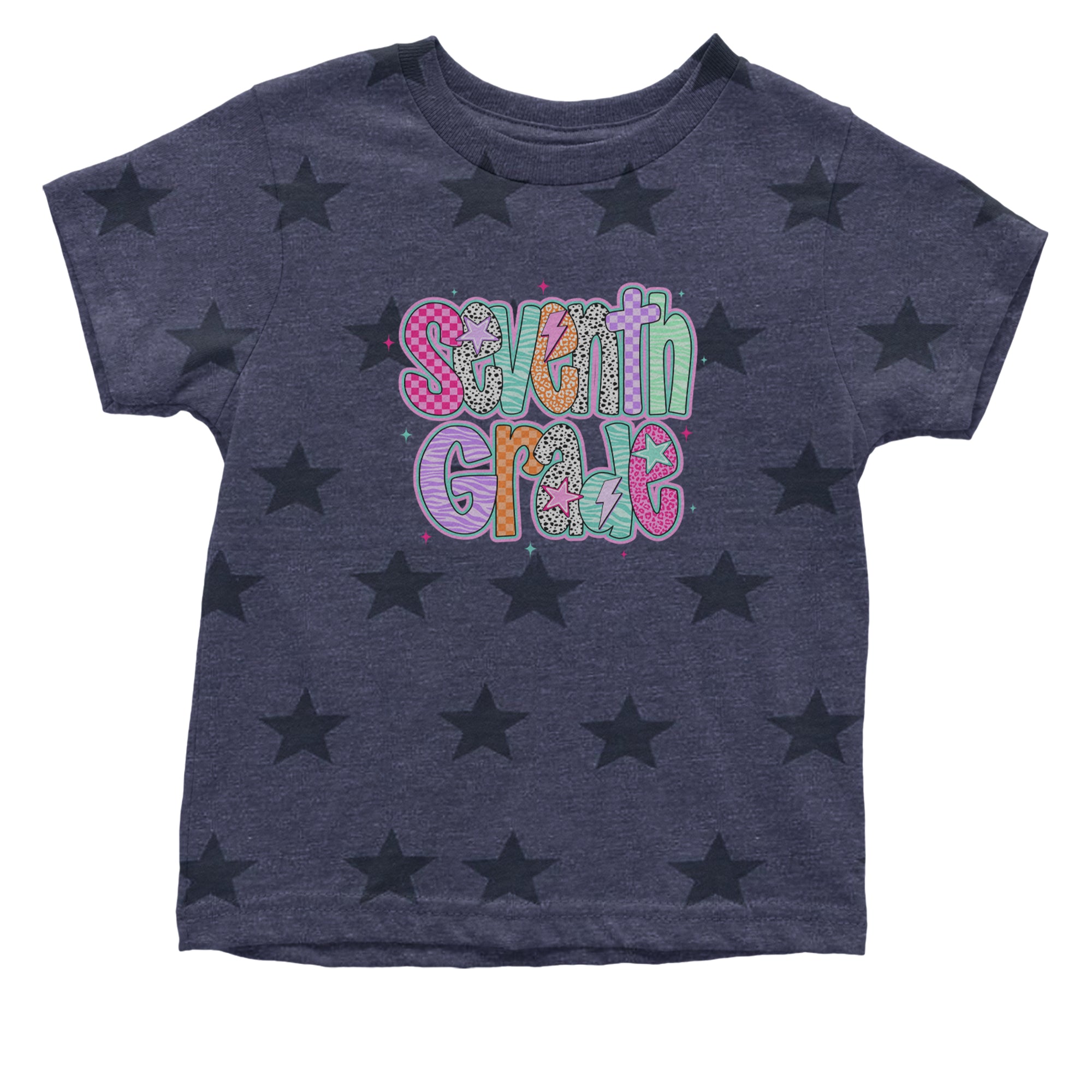 Seventh Grade Swagger Colorful Back to School Infant One-Piece Romper Bodysuit Or Toddler T-shirt Navy Blue STAR