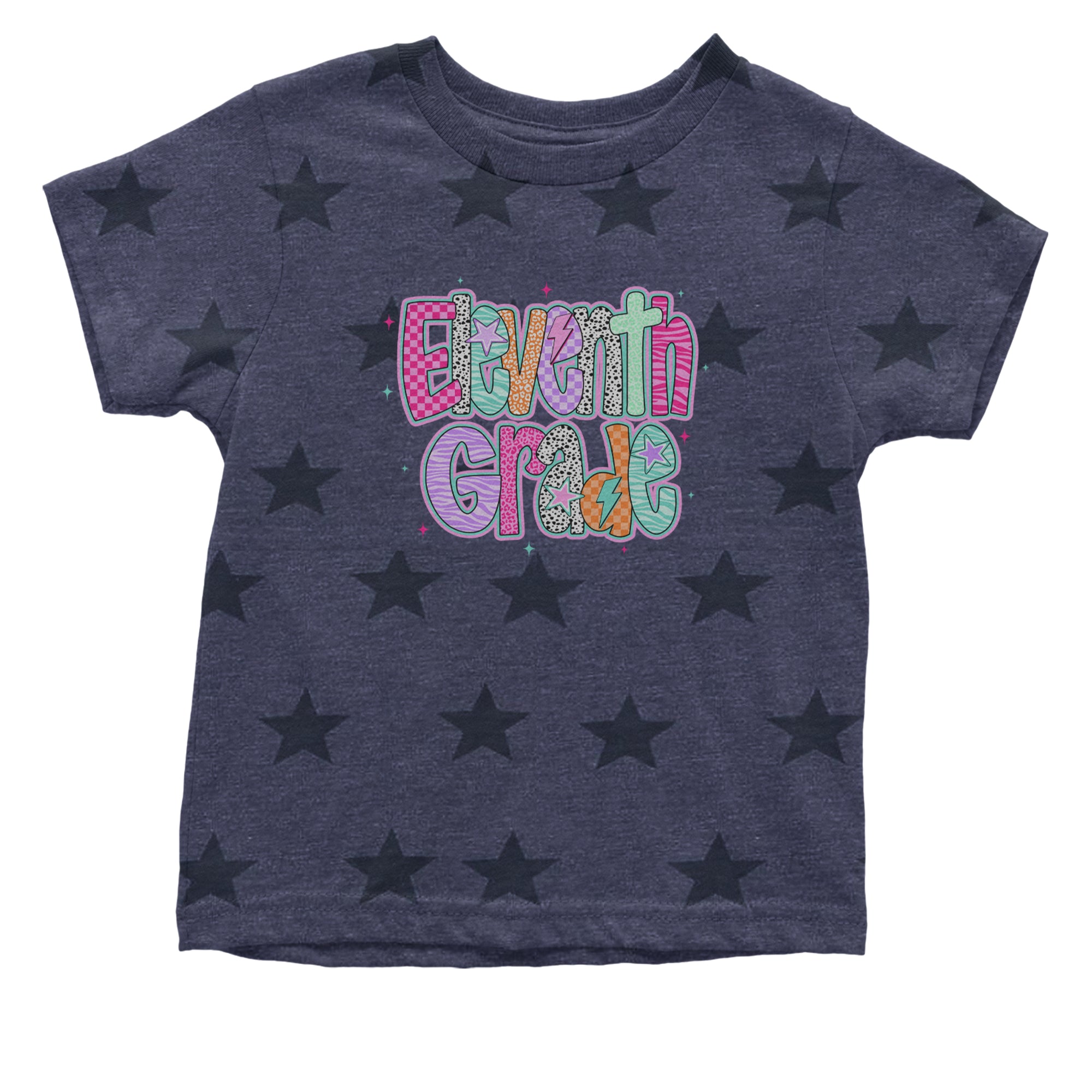 Eleventh Grade Extra Colorful Back to School Infant One-Piece Romper Bodysuit Or Toddler T-shirt Navy Blue STAR