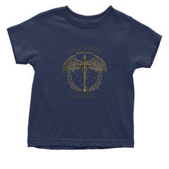 Fourth Wing Dragon Rider Vintage Basgiath War College Infant One-Piece Romper Bodysuit Or Toddler T-shirt Navy Blue