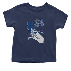Los Angeles Baseball Batter Up Infant One-Piece Romper Bodysuit Or Toddler T-shirt Navy Blue