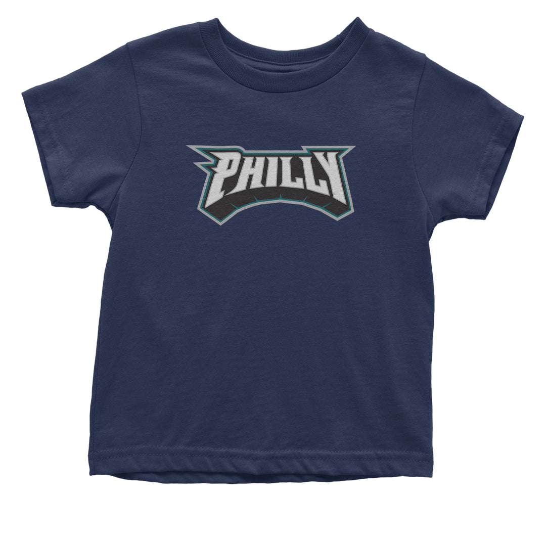 Philly Bold Block Throwback Infant One-Piece Romper Bodysuit Or Toddler T-shirt Navy Blue