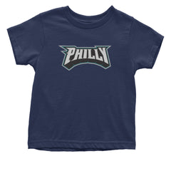 Philly Bold Block Throwback Infant One-Piece Romper Bodysuit Or Toddler T-shirt Navy Blue