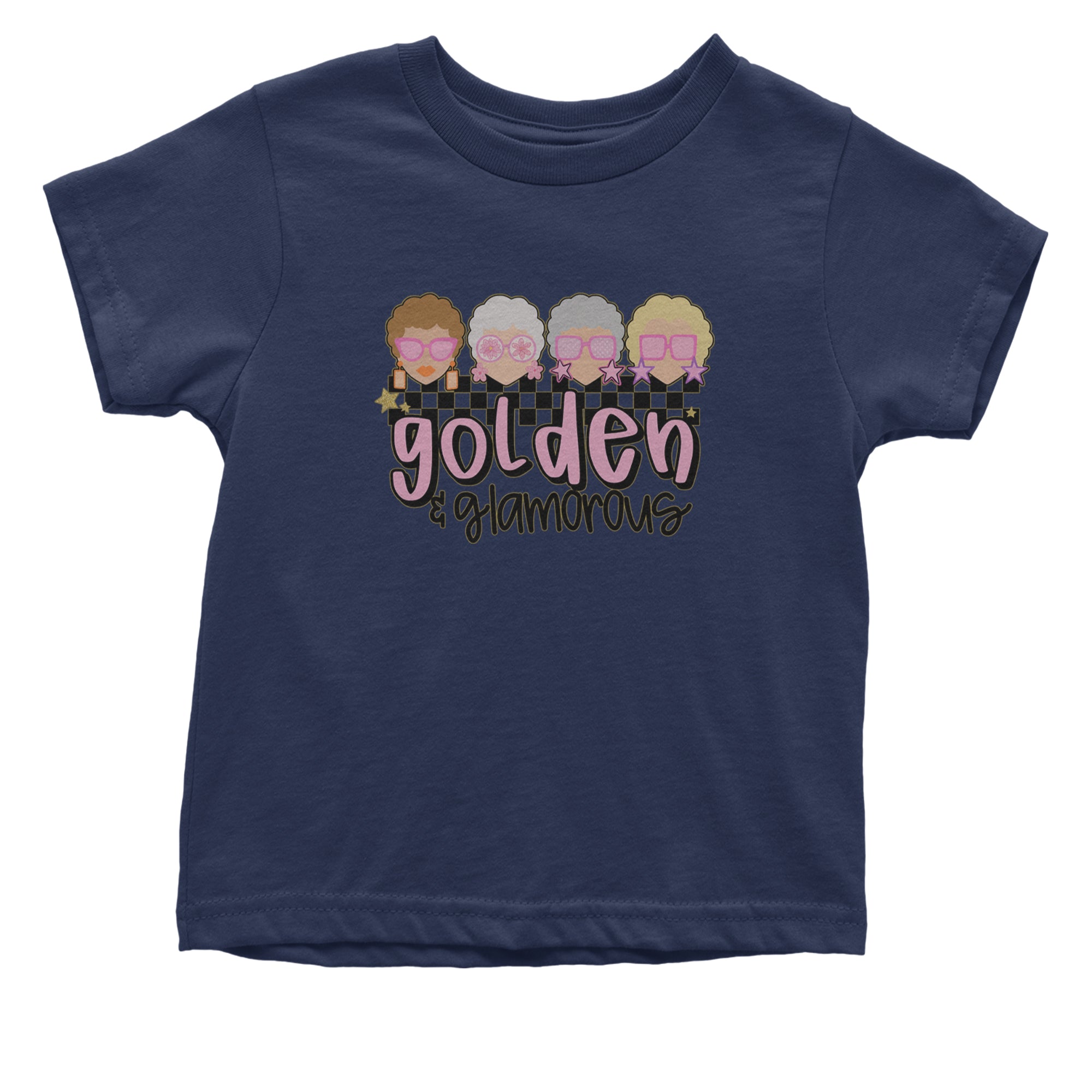 Golden And Glamorous Golden Girls Infant One-Piece Romper Bodysuit Or Toddler T-shirt Navy Blue