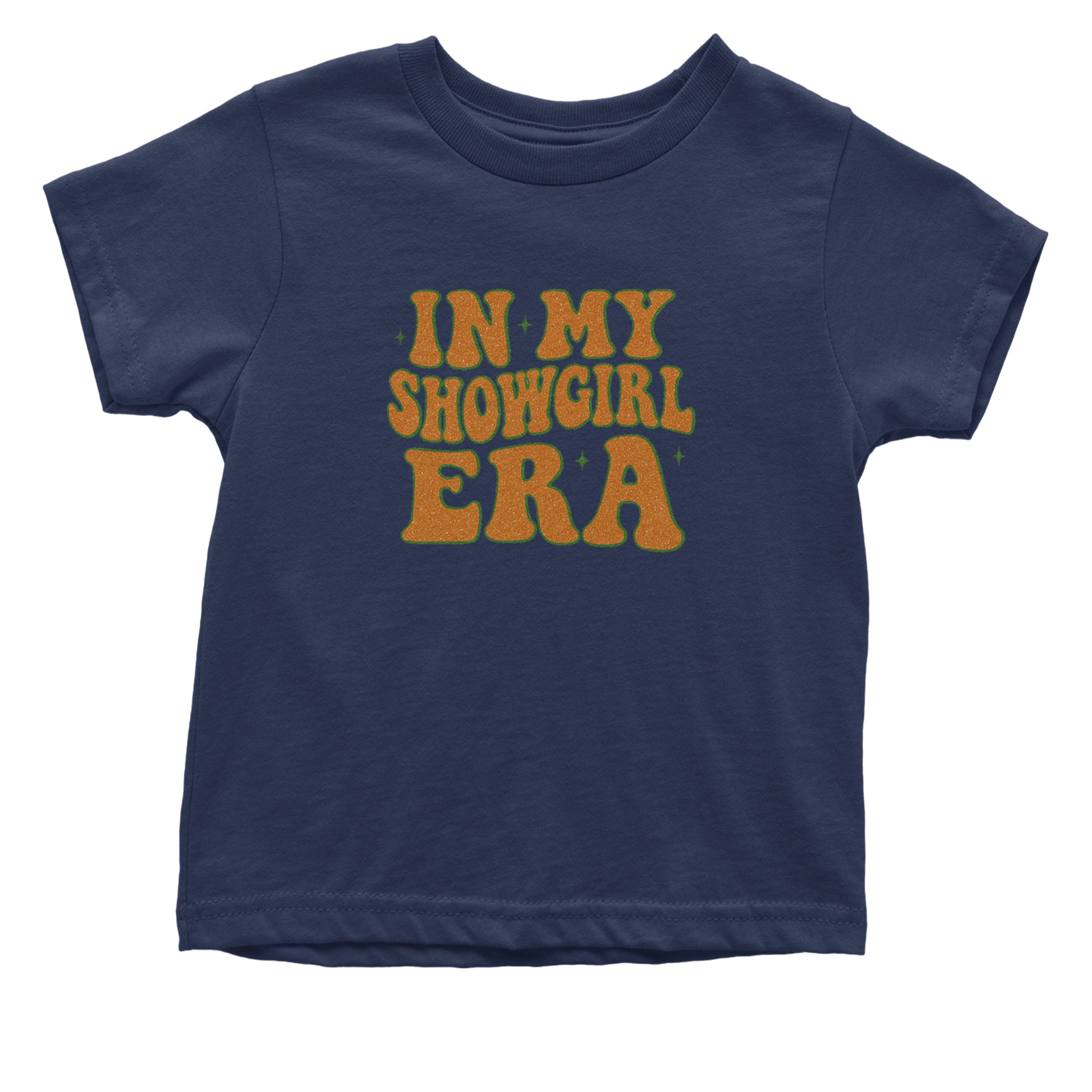 In My Showgirl Era Retro Infant One-Piece Romper Bodysuit Or Toddler T-shirt Navy Blue