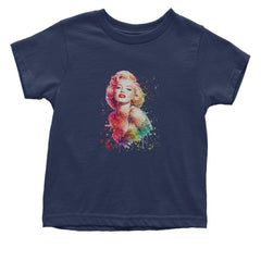 Mrs. Monroe Watercolors Bombshell Infant One-Piece Romper Bodysuit Or Toddler T-shirt Navy Blue