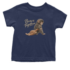 Punch Brave Together Stuffed Animal Infant One-Piece Romper Bodysuit Or Toddler T-shirt Navy Blue
