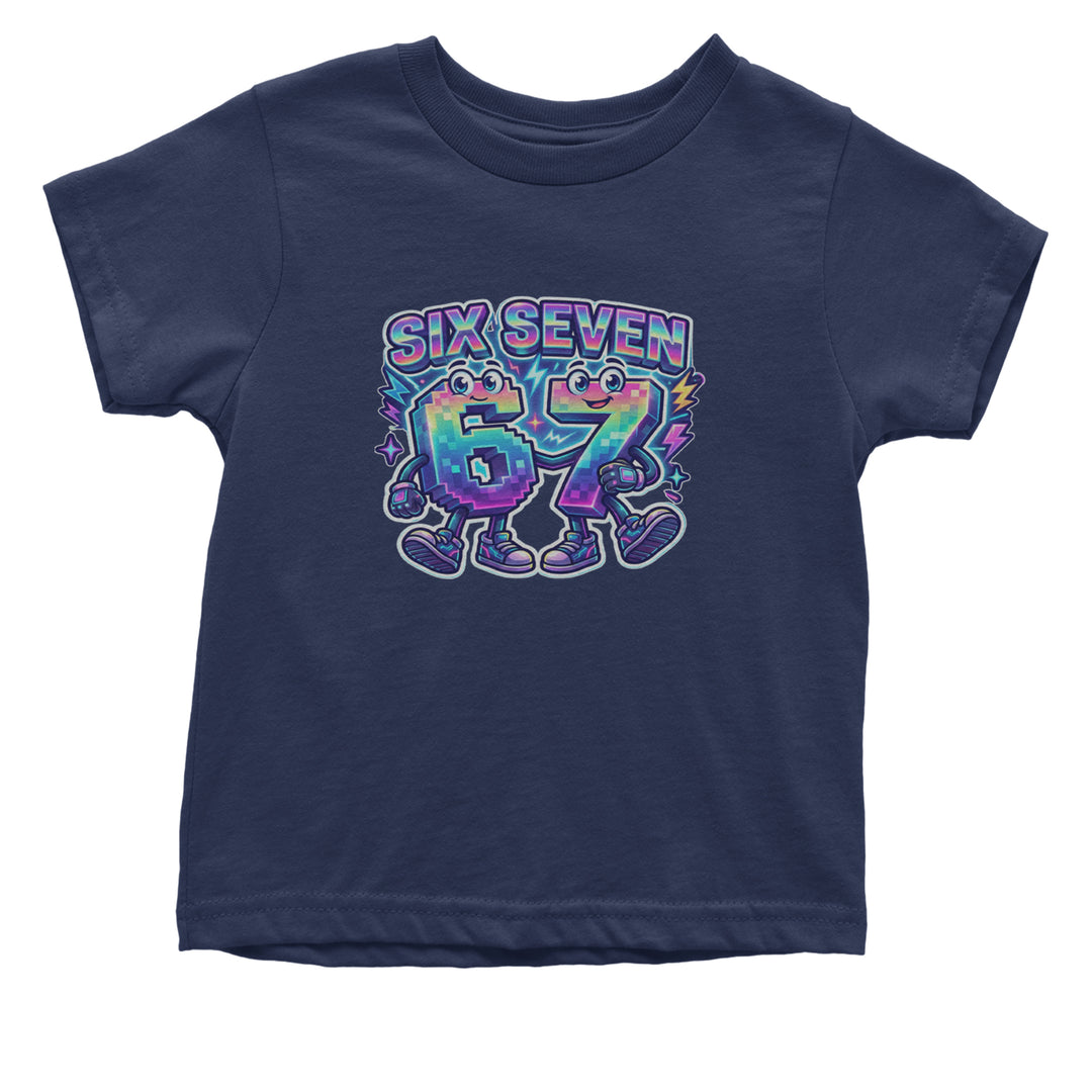 Six Seven 67 Retro Pixel Buddies Infant One-Piece Romper Bodysuit Or Toddler T-shirt Navy Blue