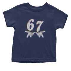 67 Hands Meme Viral Drill Infant One-Piece Romper Bodysuit Or Toddler T-shirt Navy Blue