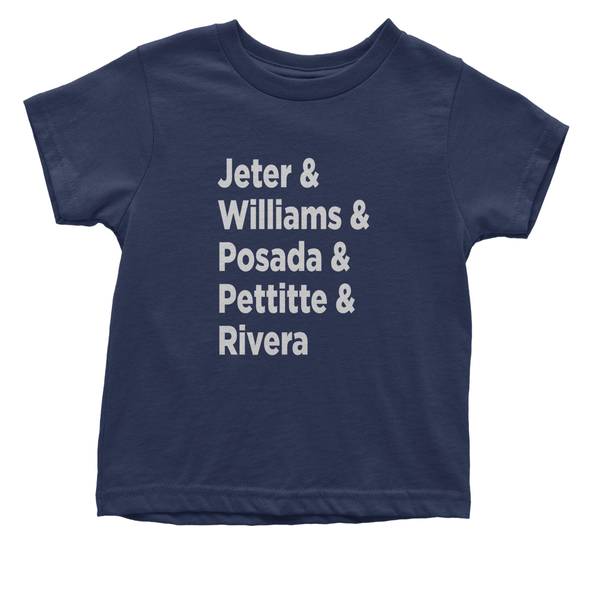 Jeter & Williams & Posada & Pettitte & Rivera Infant One-Piece Romper Bodysuit Or Toddler T-shirt Navy Blue