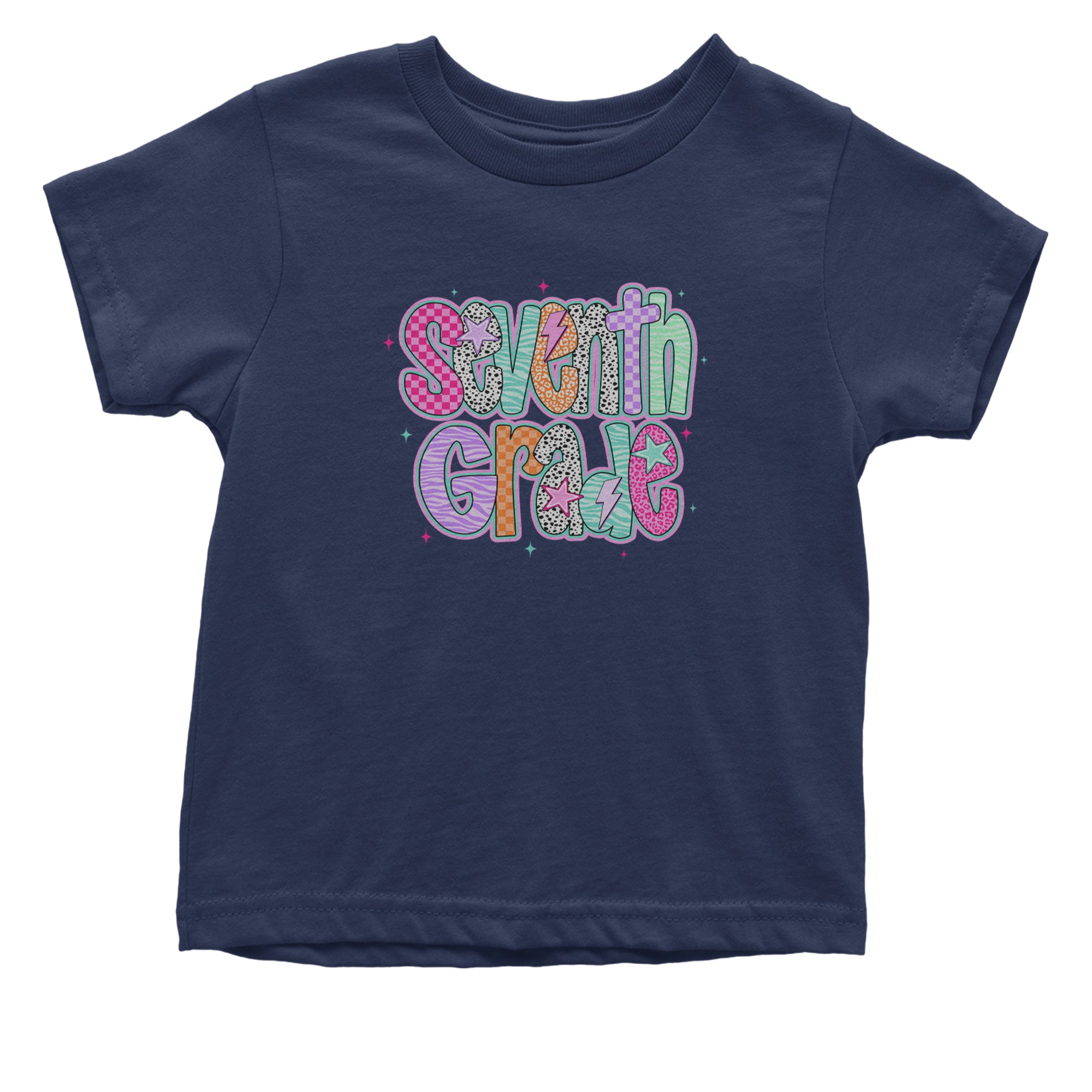 Seventh Grade Swagger Colorful Back to School Infant One-Piece Romper Bodysuit Or Toddler T-shirt Navy Blue