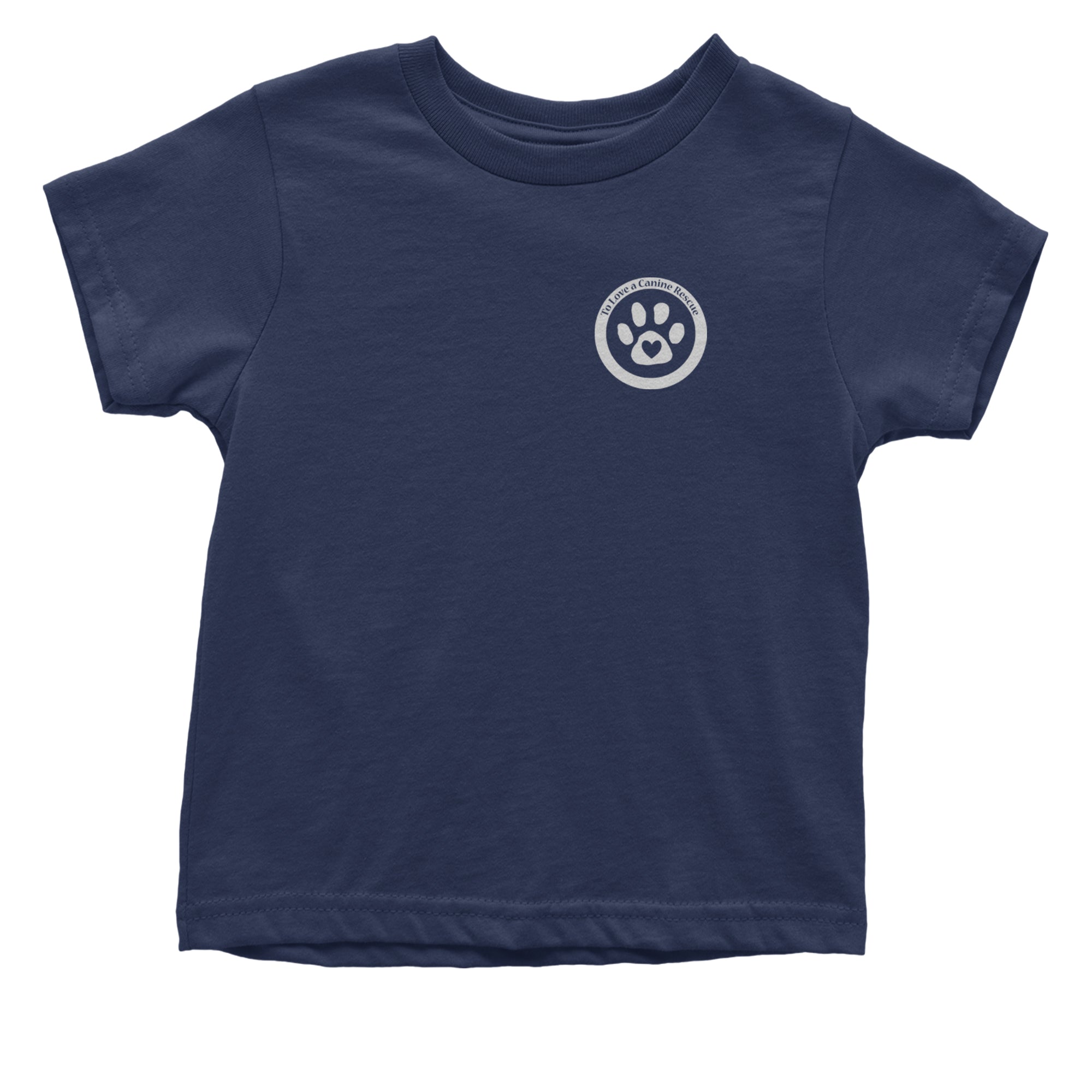 TLC To Love a Canine Dog Rescue White Infant One-Piece Romper Bodysuit Or Toddler T-shirt Navy Blue