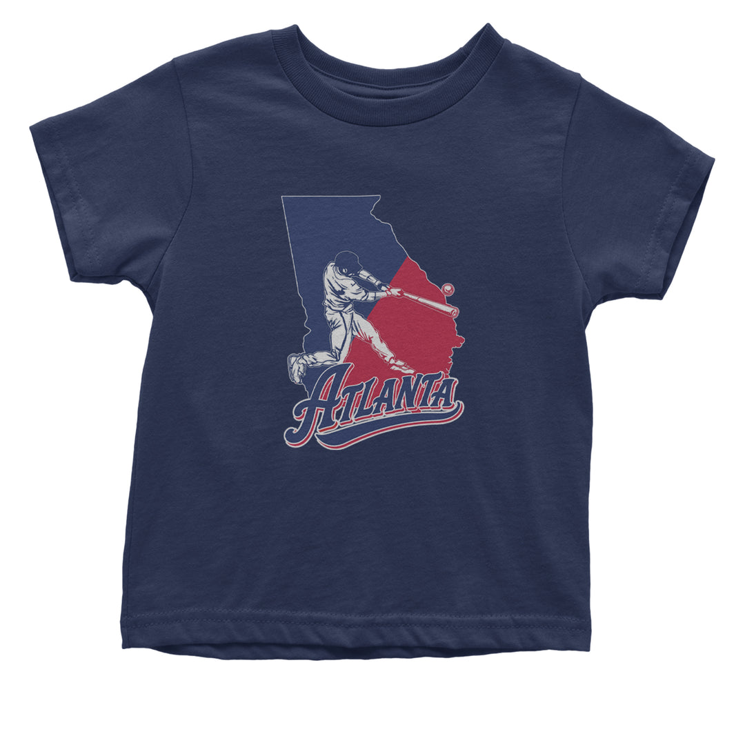 Atlanta Georgia Batter Up Infant One-Piece Romper Bodysuit Or Toddler T-shirt Navy Blue