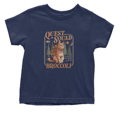Quest Squad Broccoli Cat Fantasy Reader  Infant One-Piece Romper Bodysuit Or Toddler T-shirt Navy Blue