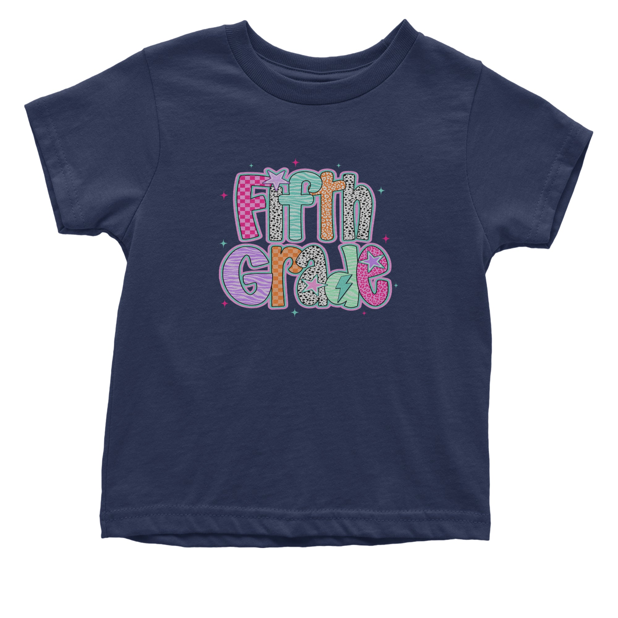Fifth Grade Fly Colorful Back to School Infant One-Piece Romper Bodysuit Or Toddler T-shirt Navy Blue