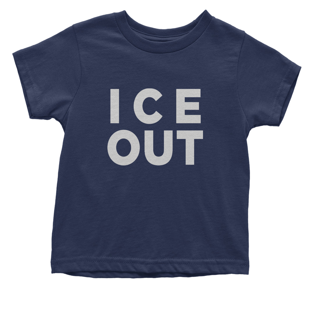Ice Out Protest Infant One-Piece Romper Bodysuit Or Toddler T-shirt Navy Blue
