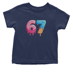 67 Dripping Ice Cream Donut Melt Infant One-Piece Romper Bodysuit Or Toddler T-shirt Navy Blue