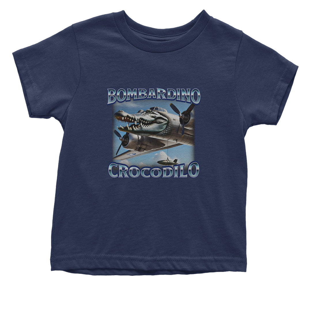 Bombardino Crocodilo Brainrot Infant One-Piece Romper Bodysuit Or Toddler T-shirt Navy Blue
