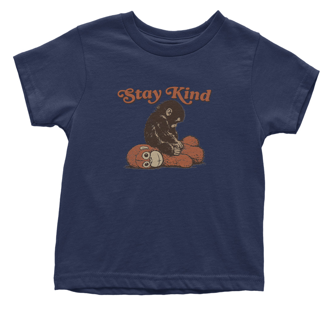 Punch Stay Kind Macaque Infant One-Piece Romper Bodysuit Or Toddler T-shirt Navy Blue