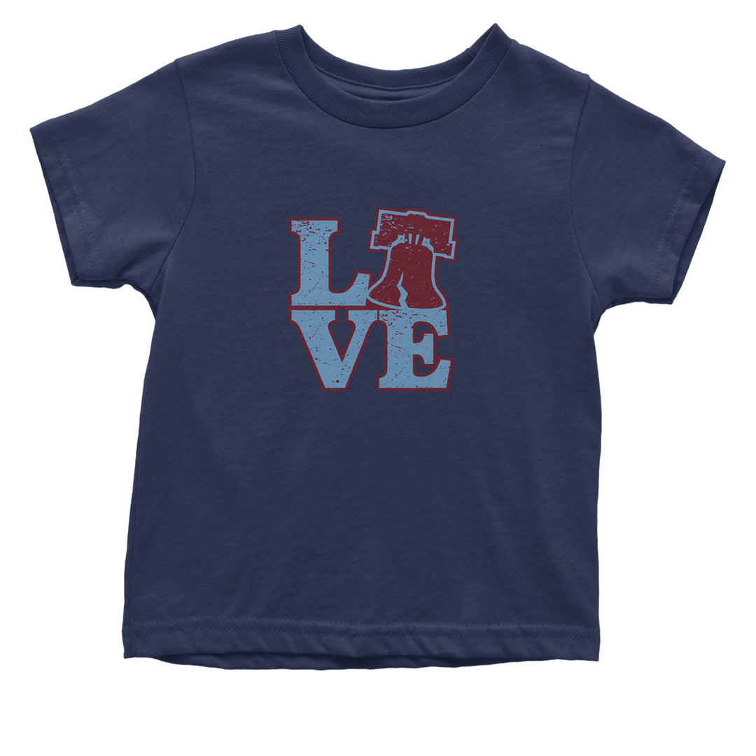 Love Philly Liberty Bell Infant One-Piece Romper Bodysuit Or Toddler T-shirt Navy Blue