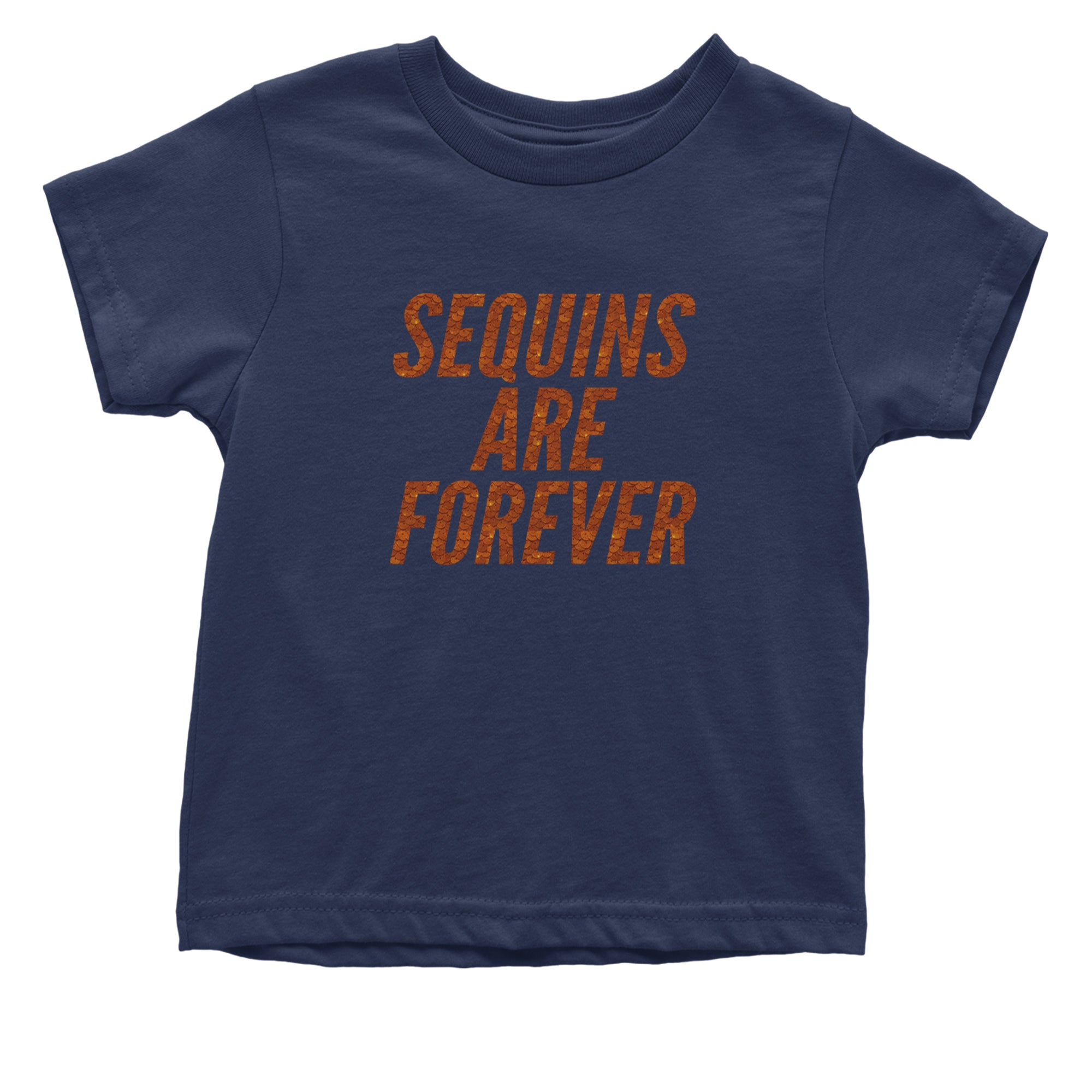 Sequins Are Forever Retro Glam Infant One-Piece Romper Bodysuit Or Toddler T-shirt Navy Blue