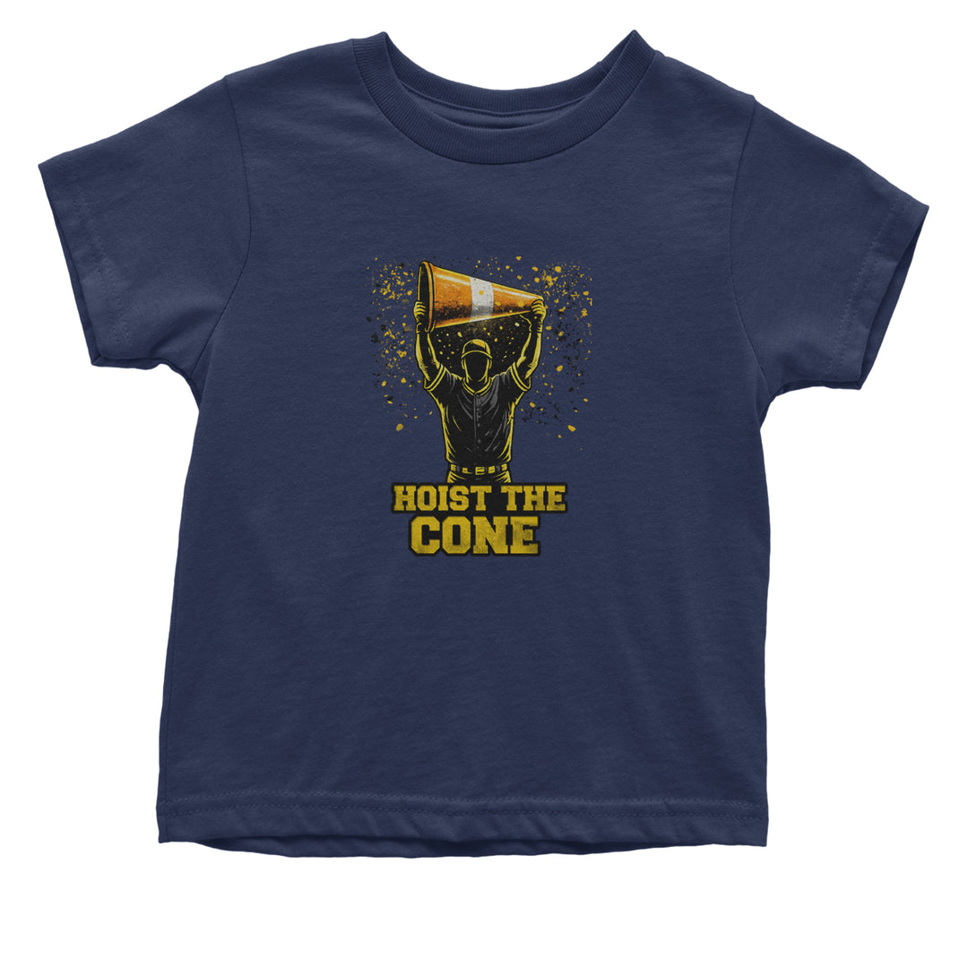 Hoist The Cone Pittsburgh Pride Infant One-Piece Romper Bodysuit Or Toddler T-shirt Navy Blue