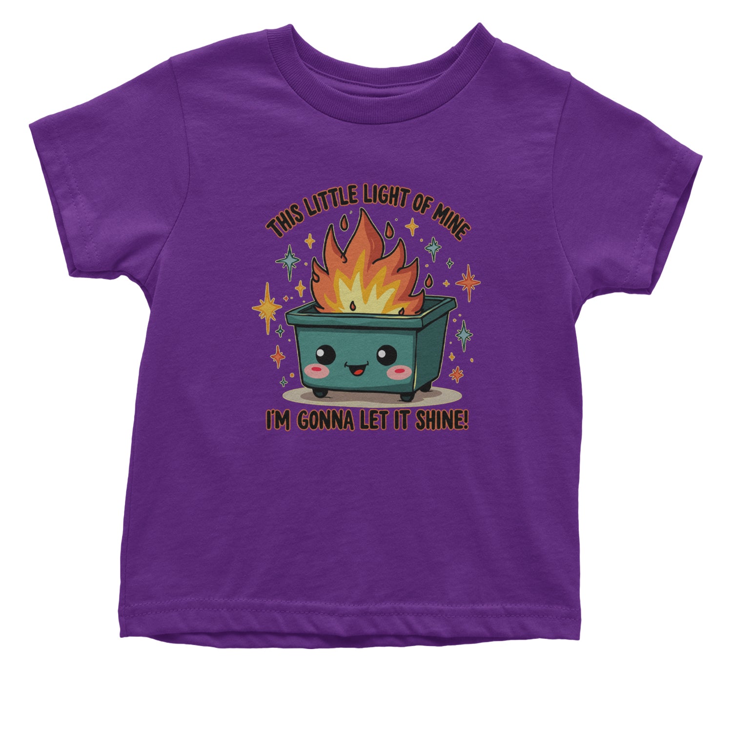 This Little Light of Mine Dumpster Fire Smile Face Infant One-Piece Romper Bodysuit Or Toddler T-shirt Purple