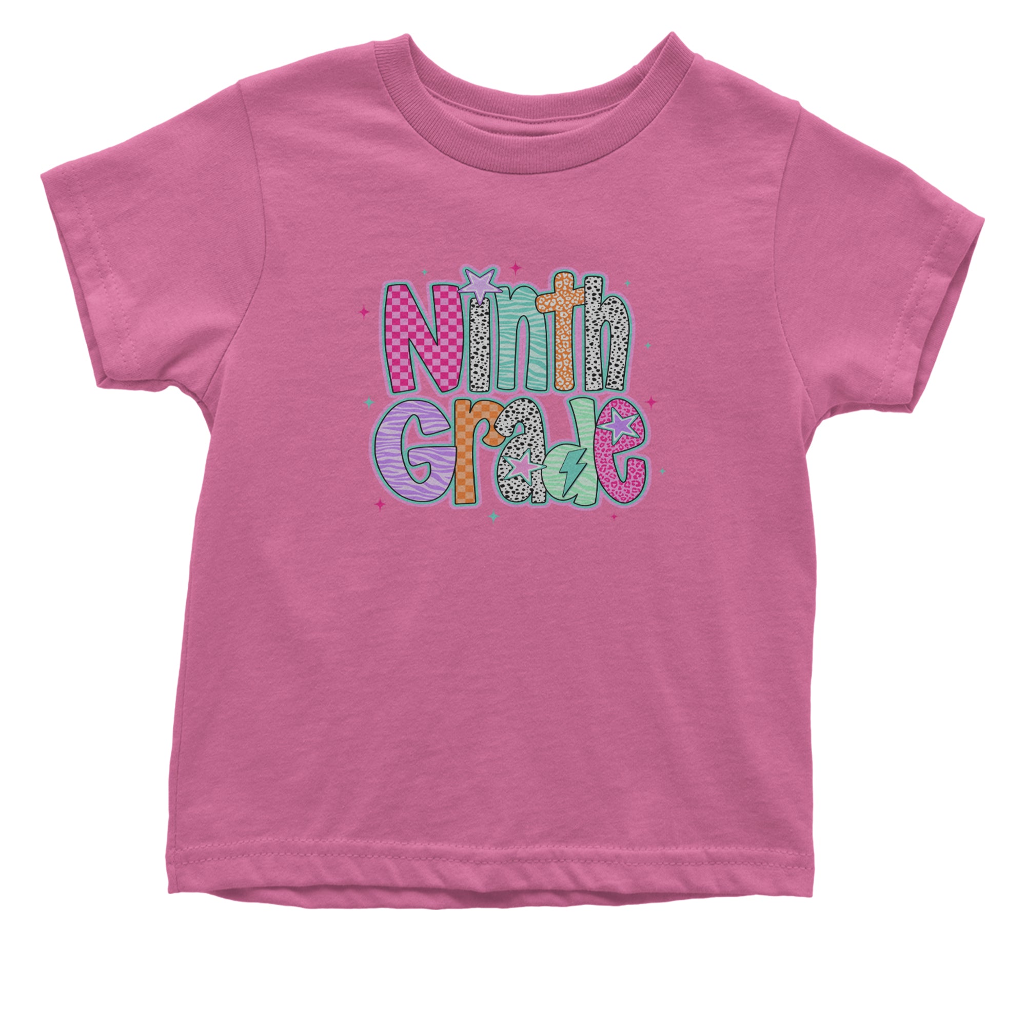 Ninth Grade Freshman Vibes Colorful Back to School Infant One-Piece Romper Bodysuit Or Toddler T-shirt Raspberry