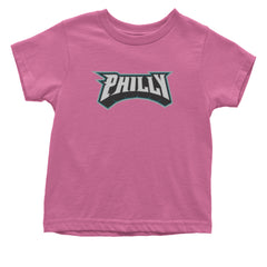 Philly Bold Block Throwback Infant One-Piece Romper Bodysuit Or Toddler T-shirt Raspberry