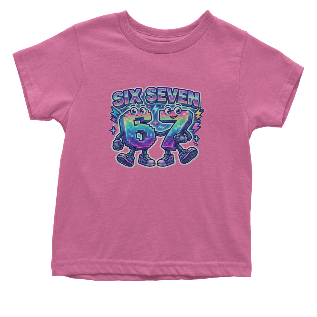 Six Seven 67 Retro Pixel Buddies Infant One-Piece Romper Bodysuit Or Toddler T-shirt Raspberry
